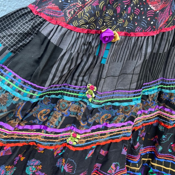 Vintage Tiered Skirt Maximalist Avant garde Cottagecore womens small - Picture 3 of 12